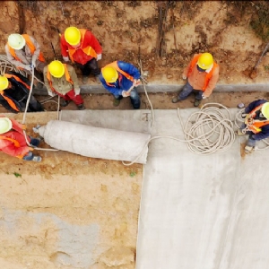 Cement blanket railway slope protection project