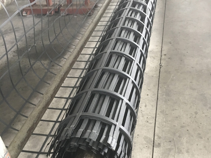 Steel plastic geogrid